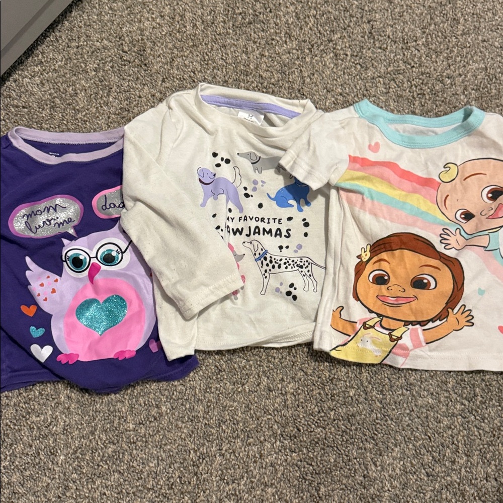 Colorful Toddler Graphic Tees Set